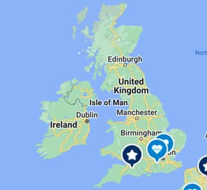 ERAS United Kingdom - ERAS centers in UK - Map of United Kingdom